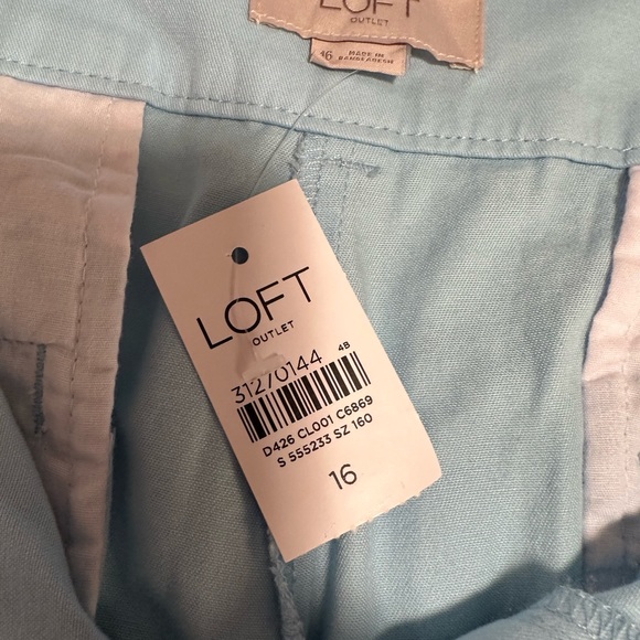 Loft Outlet Womens 16 Light Blue Mid Rose 6” Chino Shorts Cotton Twill - Picture 11 of 14